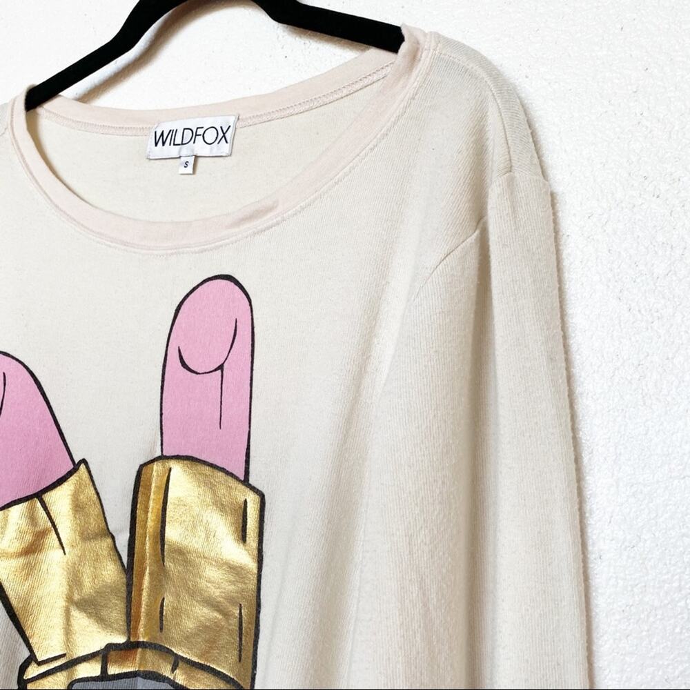 Wildfox Brigitte Lipstick Baggy Beach Sweatshirt Size Small - Picture 3 of 12